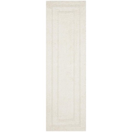Safavieh Shag Runner Rugs; Creme & Creme - 2 ft.-3 in. x 10 ft. SG454-1111-210